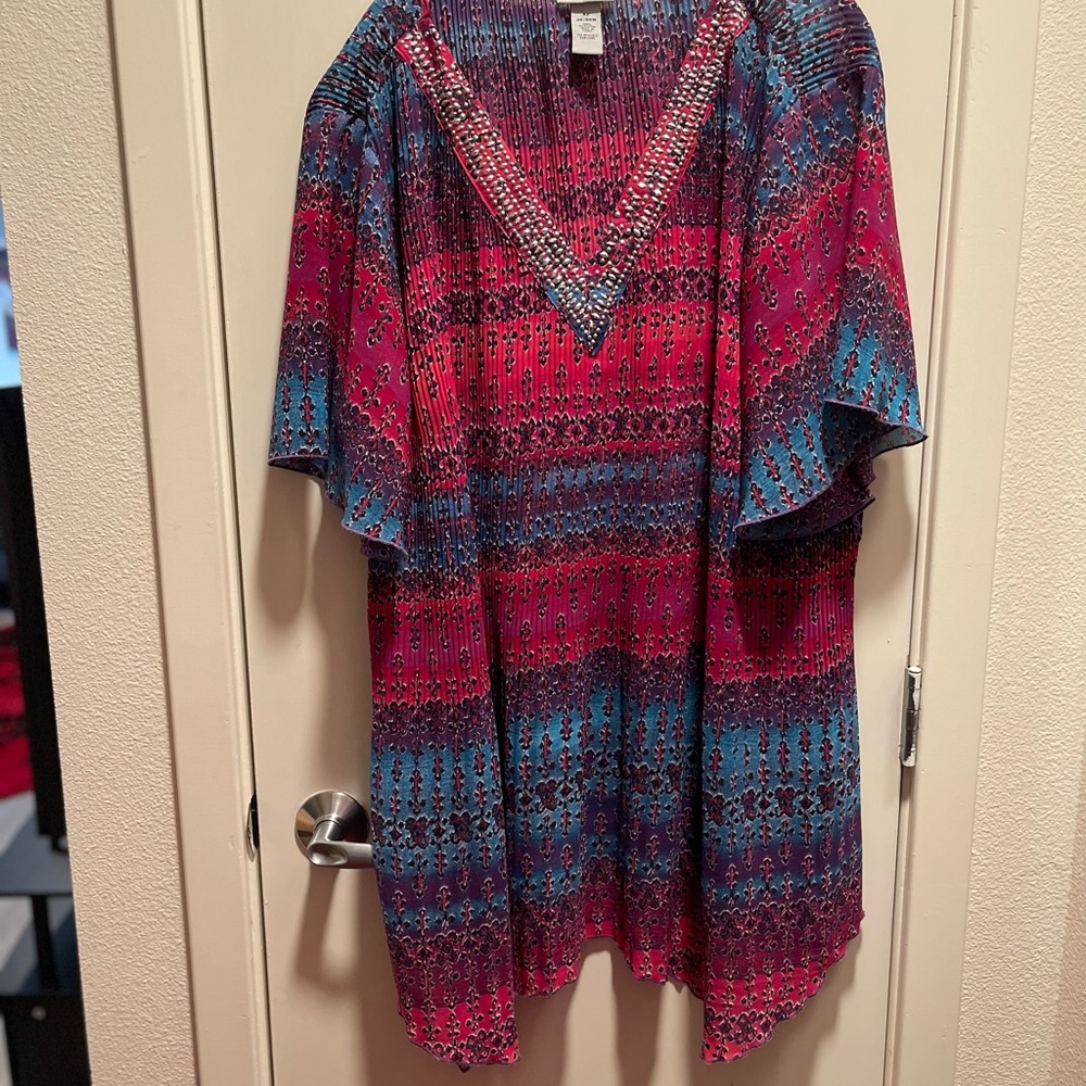 Catherines Pink and Blue Relaxed Boxy Tunic